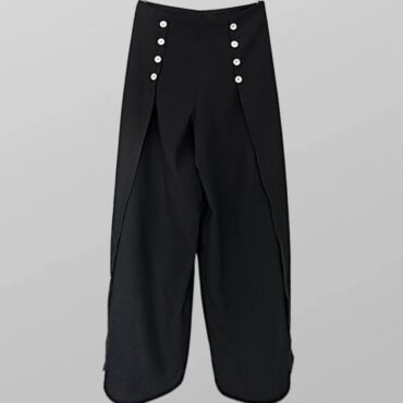 חדשים! מכנסיים אלגנטיים מתרחבים בסגנון מעטפת מהצדדים עם כפתורים