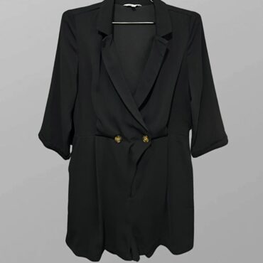 אוברול קצר מחויט מוצלב עם 2 כפתורים מידה S