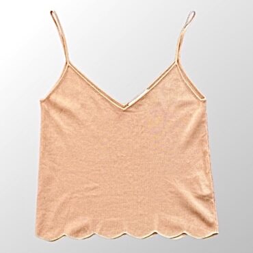 גופיית לייקרה בטקסטורת ריב  בצבע אפרסק L