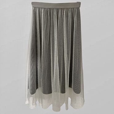 חצאית מידי טול אפורה מנצנצת עם גומי מידה S של Mango