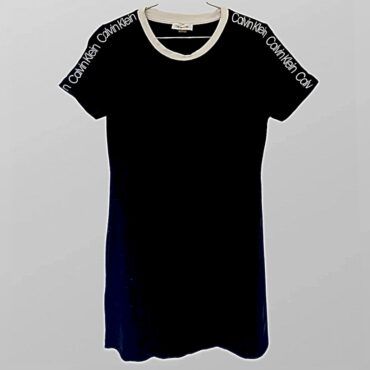 שמלת מיני טישרט שחורה של Calvin Klein מידה L  לייקרה