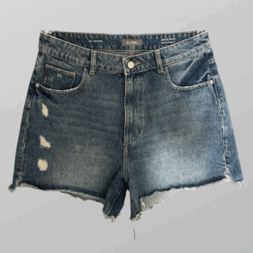 מכנסי גינס קצרים בגזרה גבוהה מידה L