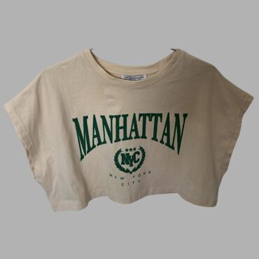 Twentyfourseven מידה S טישרט קרופ אוברסייז מודפסת