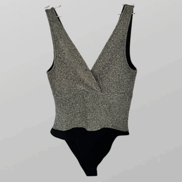 בגד גוף מנצנץ לייקרה עם מחשוף V מידה S של Zara