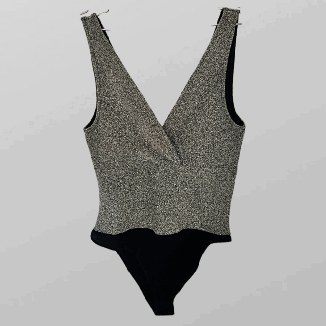 בגד גוף מנצנץ לייקרה עם מחשוף V מידה S של Zara