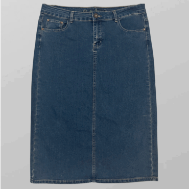 חצאית מידי ג׳ינס לייקרה כחולה מידה 44 Pink Jeans