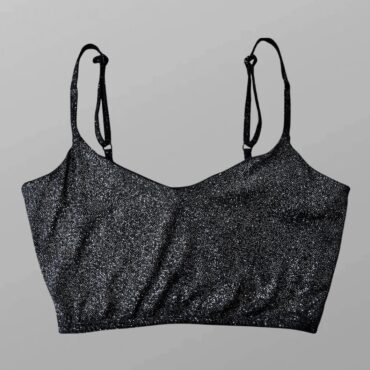 טופ קרופ מנצנץ עם כתפיות מתכווננות מידה S של RENUAR