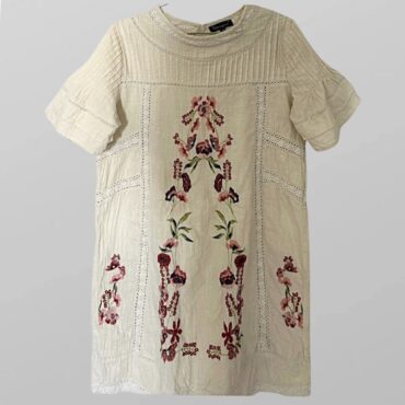 שמלת מיני עם רקמת פרחים וקרושה מידה M