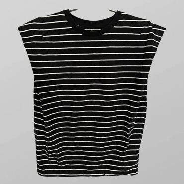 טישרט פסים עם כתפיים מחמיאות אוברסייז מידה S של Uniqlo