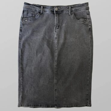 Pink Jeans מידה 44 חצאית מידי ג׳ינס לייקרה אפורה