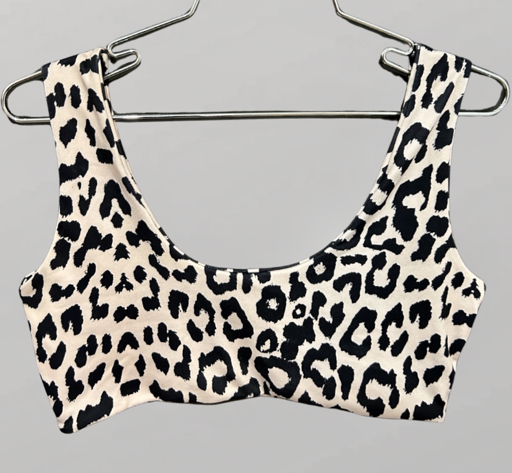 טופ קרופ לייקרה מנומר מידה S