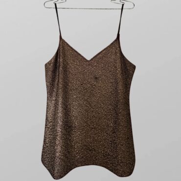 גופיה אלגנטית מנצנצת לייקרה בצבע ברונזה מידה M של Castro