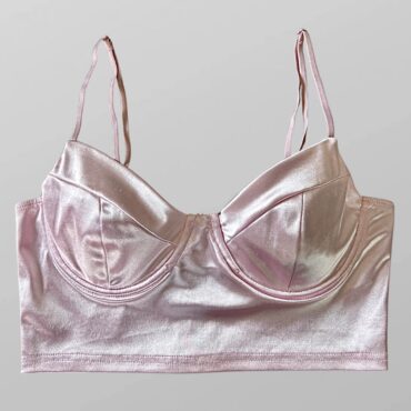 מחוך סטרפלס סאטן לייקרה קרופ מתכוונן מאחורה מתכווננות מידה M