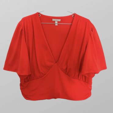 חולצה אדומה כיווצים לייקרה מידה 42 Hm