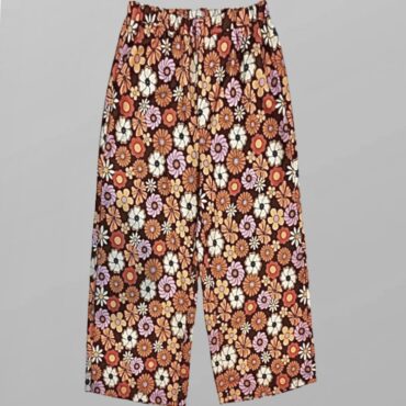 מכנסיים רחבים בהדפס פרחים של Romwe מידה 44