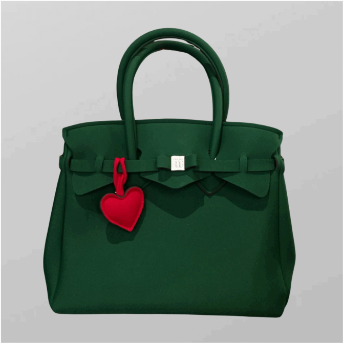 ⁦חדש! תיק כתף/יד ירוק בקבוק של המותג SAVE MY BAG⁩ – תמונה ⁦3⁩