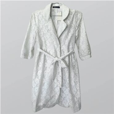 עם טיקט! שמלת בלייזר לבנה מידי קרושה בשילוב חגורת קשירה מידה M של Seduction