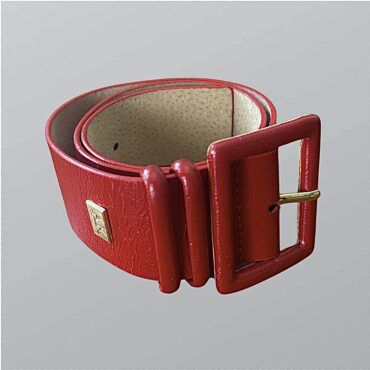 חגורת וינטג׳ 50% עור אמיתי אדומה ואיכותית ANN KLEIN מידה M