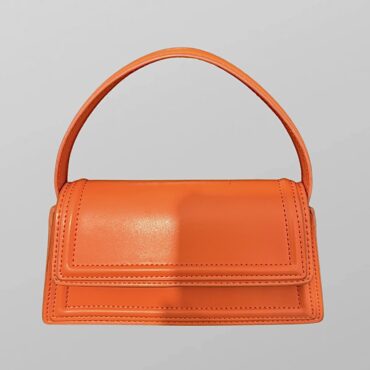 תיק יד דמוי עור כתום עם ידית קשיחה Zara