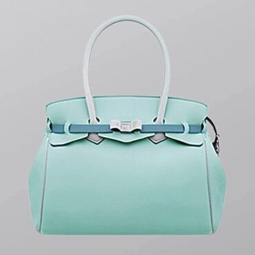 חדש! תיק כתף/יד תכלת עם לבן של המותג SAVE MY BAG