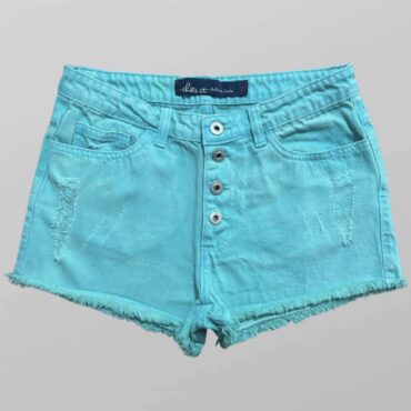 מכנסי ג׳ינס קצרים בצבע טורקיז! גזרה גבוהה מידה M