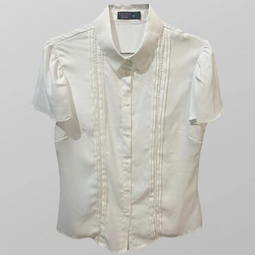חולצה אלגנטית לבנה (שמנת) מכופתרת מעוטרת מידה 36 Castro