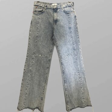 גינס גזרה גבוהה וישרה עם תיפורים מידה 44 של Mango