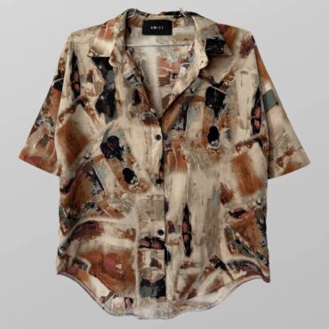 חולצה מכופתרת אוברסייז מודפסת מידה M של Addict