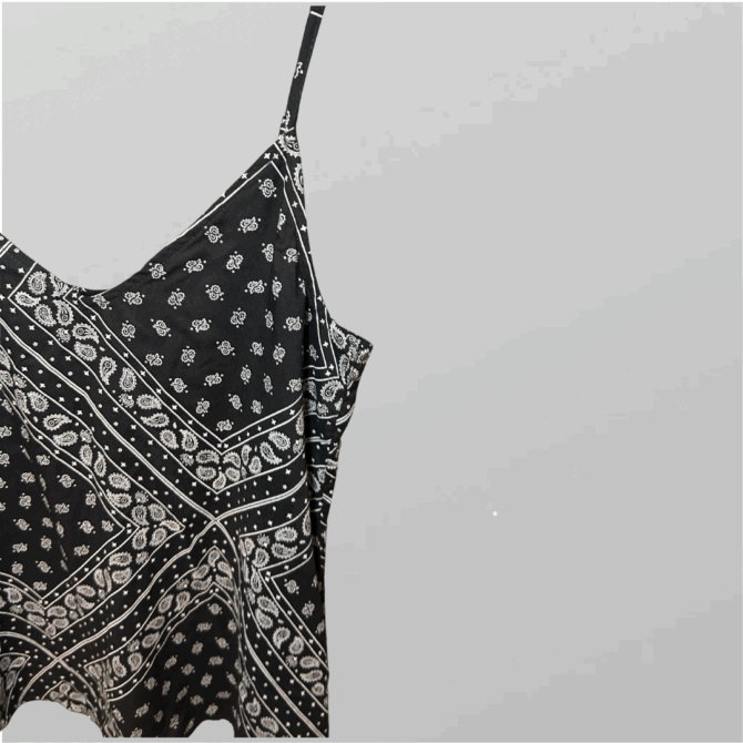 ⁦H&M גופיית בנדנה שחור לבן עם כתפיות מתכווננות S⁩ – תמונה ⁦2⁩