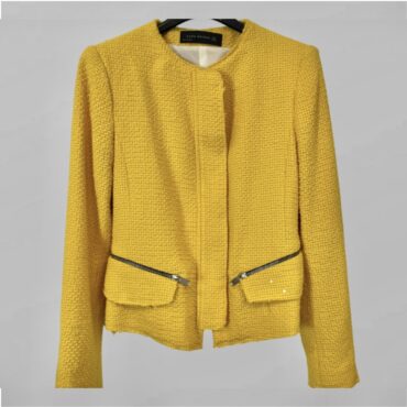 ZARA ג’קט טוויד צהוב חמניה🌻מחויט בסגנון שאנל מבית Zara Woman | מידה S חדש