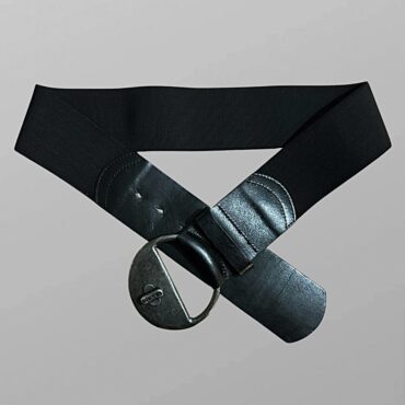 DIESEL חגורת גומי דמוי עור שחורה עם אבזם ממותג