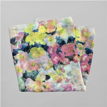 צעיף ענק בהדפס צבעוני זוהר מבד דק ונעים