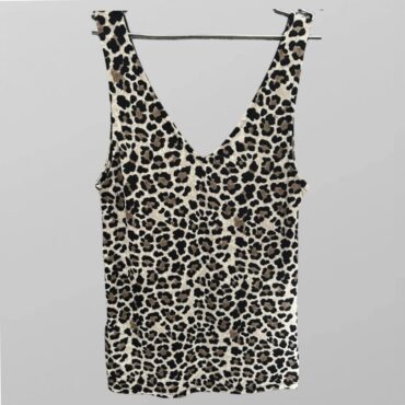 חדש ללא טיקט! גופיית ריב מנומרת מחשוף וי מידה S של Castro