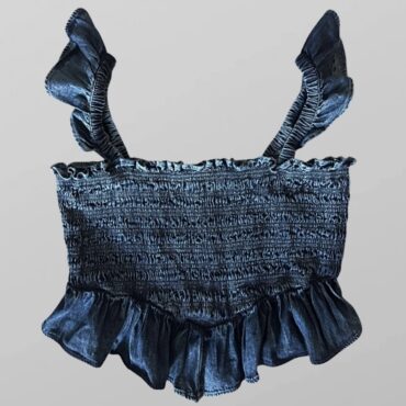 American eagle טופ ג׳ינס כיווצים עם מלמלות מידה L