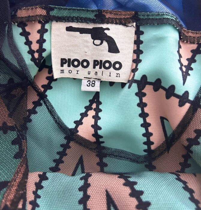 ⁦Pioo Pioo שמלת מיני אלגנטית בטורקיז עם שיפון מידה M⁩ – תמונה ⁦3⁩