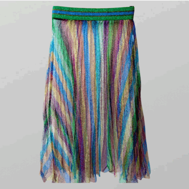 חצאית מידי רשת (שקופה) פליסה צבעונית שגומי במותן מידה 36