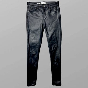 Mango מכנסי סקיני דמוי עור שחורים לייקרה גזרה גבוהה מידה 34