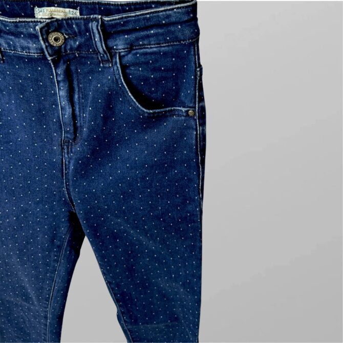 ⁦Pull&Bear ג׳ינס סקיני לייקרה בגזרה גבוהה! בהדפס נקודות מידה 24⁩ – תמונה ⁦2⁩