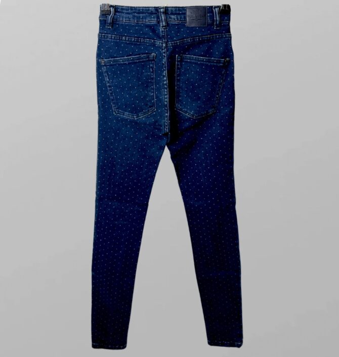 ⁦Pull&Bear ג׳ינס סקיני לייקרה בגזרה גבוהה! בהדפס נקודות מידה 24⁩ – תמונה ⁦3⁩