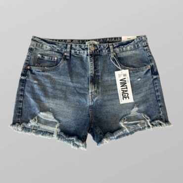 Refuge denim עם טיקט ג׳ינס קצרים גזרה גבוהה מידה 44