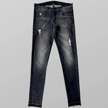 Flying monkey ג׳ינס סקיני שחור אפור בגזרת אמצע לייקרה מחמיא ומחטב מידה 26