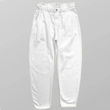 ZARA עם טיקט! ג׳ינס לבן גומי במותן בגזרה גבוהה!  מידה 24