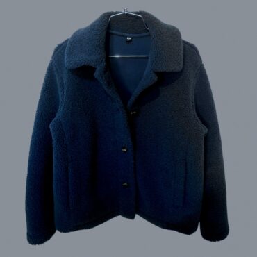 Uniqlo מעיל טדי כחול נייבי עם בטנת פליז מידה XS