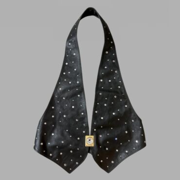 וינטג׳ 100% עור! ־St. Maarten Designer וסט משובץ אבני חן  מתכווננן מאחורה לפי מידה M-XXL