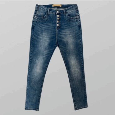 LOCHINA ג׳ינס סקיני כפתורי ״יהלומים״ מידה 44