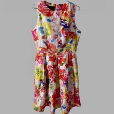 APANAGE שמלה אלגנטית צבעונית גזרת A באורך מידי מידה M