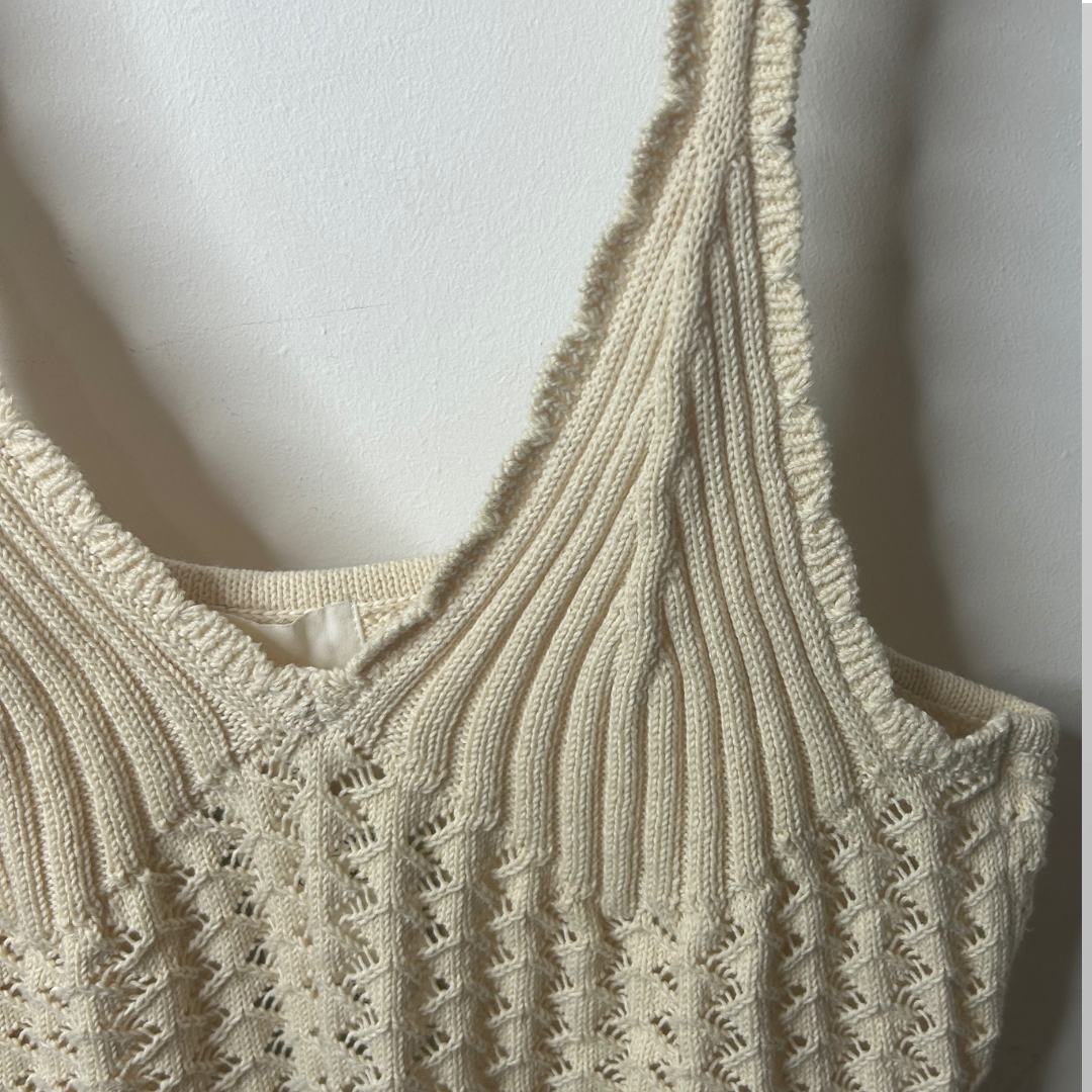 עם טיקט! Hm גופיית קרופ סרוגה מידה XL – תמונה 2