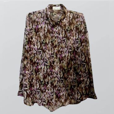 Lefties חולצה מכופתרת אוברסייז דקיקה מודפסת מידה M