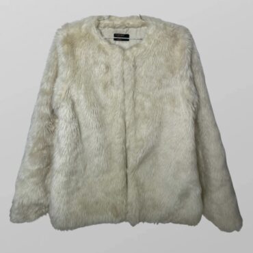 CASTRO מעיל דמוי פרווה בז׳ אוברסייז מידה L