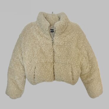 ZARA מידה M מעיל טדי אוברסייז קצרצר נפוח ומחמם